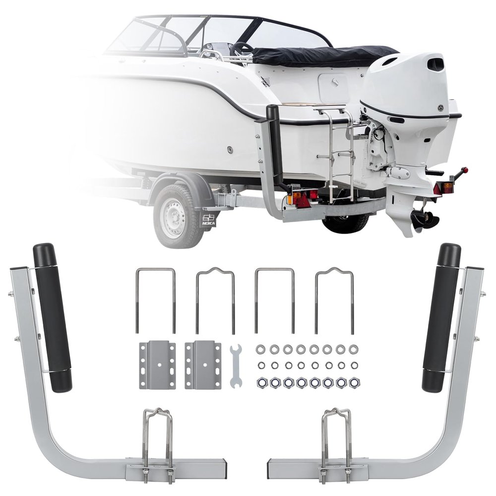 CHEINAUTO Heavy-Duty Roller Guide-On System, 20.5" Adjustable Design Trailer Guide Poles, 2PCS Rustproof Galvanized Steel Trailer Guide, Heavy Duty Roller Guide, for Ski Boat, Fishing Boat
