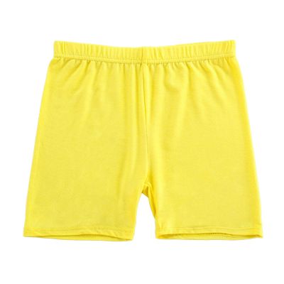 2 Pack Girls Solid Pull-On Bike Shorts Cartwheel Shorts for Girls Toddler Biker Under Dress Dance (Yellow, 5-6 Years)