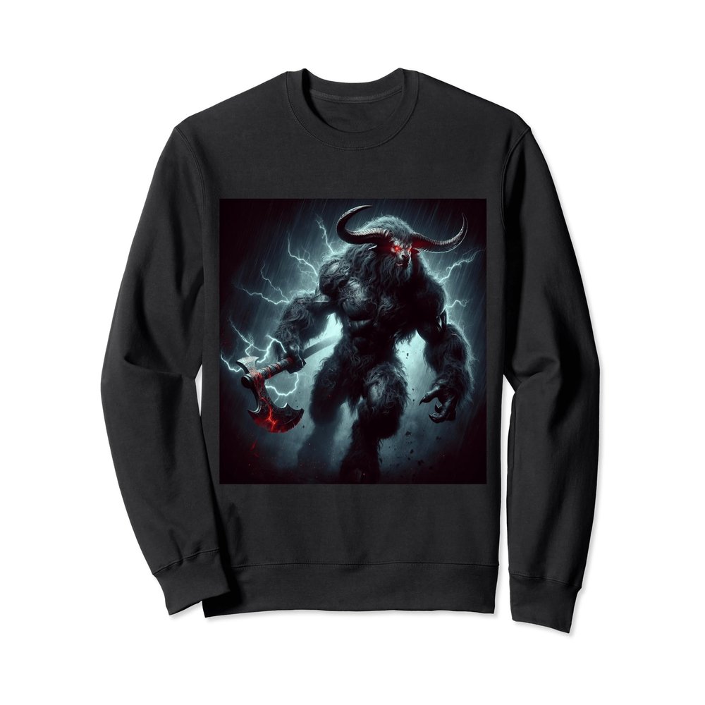 Ancient Greek Myth Minotaur Horror Cryptid Fiction Graphic Sweatshirt