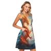ALAZA Funny Dragon Flying Women Summer Dresses Casual Sleeveless Sundress with Pockets Tank Dress M Multicoloured view 2