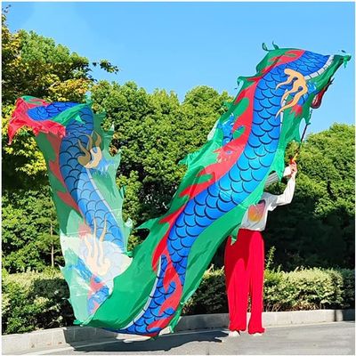 MekUk Kids Wand Dragon Dance Ribbons Dragon Dance Streamers, Colorful Dragon Silk Flowy Spinning & Shaking, Adult Children&Sports Fitness streamer Suitable for artistic dance gymnastics, rainbow pa(Co