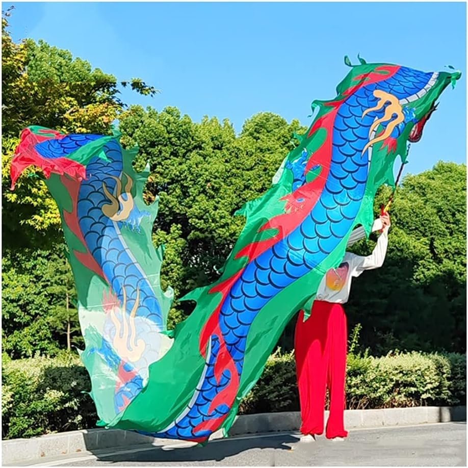 MekUk Kids Wand Dragon Dance Ribbons Dragon Dance Streamers, Colorful Dragon Silk Flowy Spinning & Shaking, Adult Children&Sports Fitness streamer Suitable for artistic dance gymnastics, rainbow pa(Co