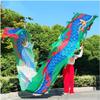 MekUk Kids Wand Dragon Dance Ribbons Dragon Dance Streamers, Colorful Dragon Silk Flowy Spinning & Shaking, Adult Children&Sports Fitness streamer Suitable for artistic dance gymnastics, rainbow pa(Co view 1