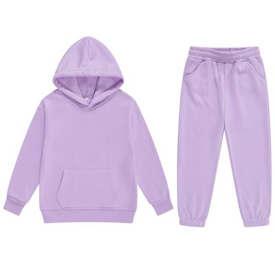 Boys 2 Pieces Sweatsuits Pullover Hoodie and Sweatpants Girls Fashion Tracksuit Set Birthday Gift for Kids (Purple,3 Years)