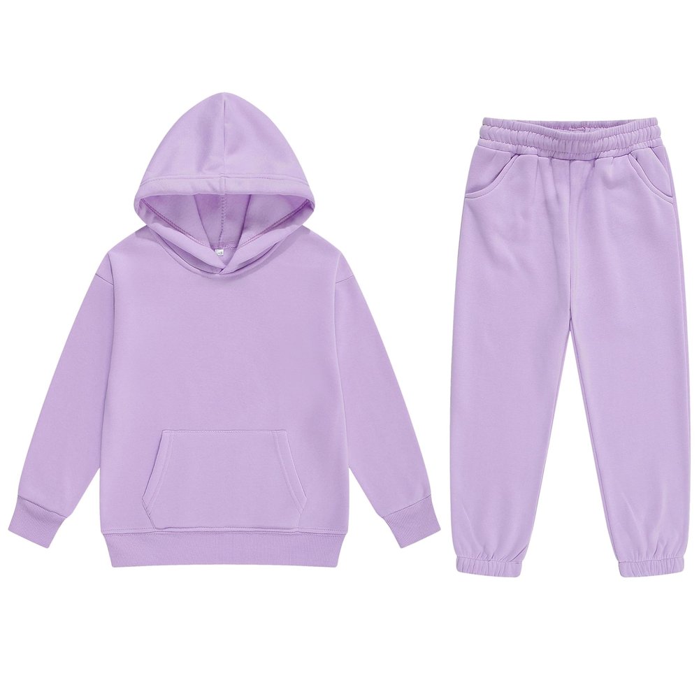 Boys 2 Pieces Sweatsuits Pullover Hoodie and Sweatpants Girls Fashion Tracksuit Set Birthday Gift for Kids (Purple,3 Years)