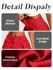ELLEVEN Women's Cargo Skirt High Stretchy, y2k Mini Jean Skirts for Women Denim Low Waist Cute Skirt with Pocket Red Small view 4