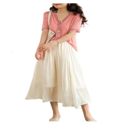 METIOUS Glazed Ice Silk Floor-Length Wide-Leg Culottes, Women Thin Plus Size Long Summer High Waist Trouser Skirt. (Off White,XX-Large)
