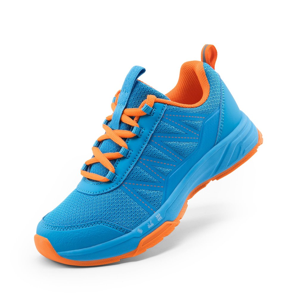 DREAM PAIRS Boys Girls Shoes Kids DuraPlay Tennis Footwear Non Slip Athletic Running Walking Lightweight Lace Up Sneakers for Little/Big Kid,Size 1 Little Kid,Blue/Orange,SDRS2401K