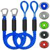 2PCS 4 Feet Bungee Boat Dock Lines with 316 Stainless Steel Clip Mooring Ropes Boat Accessories Docking Line for Boats, Fender, Pontoon,Power Boat (Blue, 4 Feet) view 1