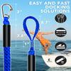 2PCS 4 Feet Bungee Boat Dock Lines with 316 Stainless Steel Clip Mooring Ropes Boat Accessories Docking Line for Boats, Fender, Pontoon,Power Boat (Blue, 4 Feet) view 2