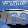 2PCS 4 Feet Bungee Boat Dock Lines with 316 Stainless Steel Clip Mooring Ropes Boat Accessories Docking Line for Boats, Fender, Pontoon,Power Boat (Blue, 4 Feet) view 3