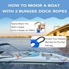 2PCS 4 Feet Bungee Boat Dock Lines with 316 Stainless Steel Clip Mooring Ropes Boat Accessories Docking Line for Boats, Fender, Pontoon,Power Boat (Blue, 4 Feet) view 4