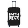 OKLRYNBV Faith Over Fear Bible Scripture Verse Christian Travel Luggage Cover Suitable for 18-32 inch Luggage Cases, Large, Black view 1