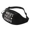 HYYTNHJSD World's Best Grandpa Waist Bag Men's and Women's Adjustable Travel Chest Pack Outdoor Running Waist Bag, Black view 1