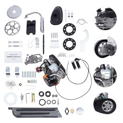 100CC 4-Stroke Electric Bicycle Engine Kit, 3.5HP 3600RPM OHV Powerful Single Cylinder Gas Petrol Engine Complete Modified Kit for Bike Scooter and ATV Beach Bikes USA Stock (Belt Type)