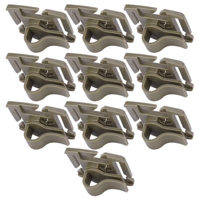10 pcs Tactical Hydration Water Bladder Adjustable Drinking Tube Trap Strap Clip Holder Buckle Hose Webbing Clip Backpack Accessories BladderClip Water Tube Hydration HoseClip(Brown)