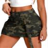 ELLEVEN Women's Cargo Skirt High Stretchy, y2k Mini Jean Skirts for Women Denim Low Waist Cute Skirt with Pocket Camo Large view 3