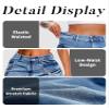 ELLEVEN Women's Cargo Skirt High Stretchy, y2k Mini Jean Skirts for Women Denim Low Waist Cute Skirt with Pocket Blue Denim X-Small view 4