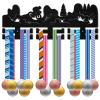CREATCABIN Mountain Bike Medal Hanger Display Sports Medal Holder Bike Riding Competition Medals Hangers Rack Shelf Wall Mount Decor Over 30+ Medals for Medalists Athletes Players 15.7x5.9Inch view 1