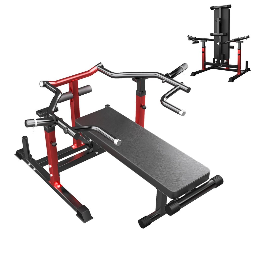 Chest Press Machine Upgraded, 1250LBS Foldable Bench Press Machine with Independent Converging Arms, Adjustable Height Chest Press Machine Space Saving Weight Bench, AB Workout Home Gym Equipment