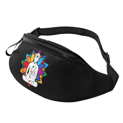 Buddha Chakra Meditation Waist Bag Men's and Women's Adjustable Travel Chest Pack Outdoor Running Waist Bag