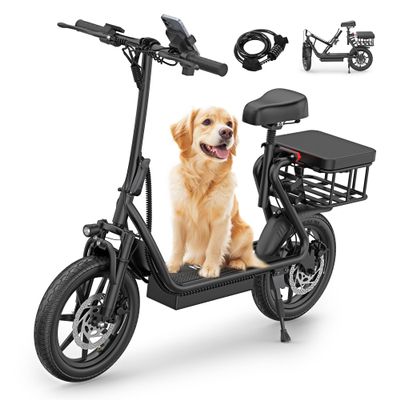NAVIC T1PRO Electric Scooter Adults,Electric Scooter with Seat,Max 49 Miles Ranges,Top Speed 22 mph,750W Peak Motor,e Scooter for Pets,Cargo with Back Basket