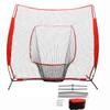 JAYGOVAN 77Ft Baseball Softball Practice Net w/Strike Zone, Baseball Hitting Batting Catching Pitching Training Net w/Carry Bag & Metal Bow Frame, Backstop Screen Baseball Equipment (Red) view 1