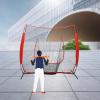 JAYGOVAN 77Ft Baseball Softball Practice Net w/Strike Zone, Baseball Hitting Batting Catching Pitching Training Net w/Carry Bag & Metal Bow Frame, Backstop Screen Baseball Equipment (Red) view 4