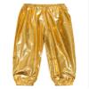 Agoky Kids Unisex Girls Boys Shiny Metallic Dance Pants Athletic Harem Trousers Hip Hop Jazz Street Dancewear 2-16 Years Gold 5-6 Years view 1