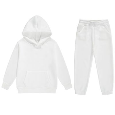 Boys 2 Pieces Sweatsuits Pullover Hoodie and Sweatpants Girls Fashion Tracksuit Set Birthday Gift for Kids (White,6 Years)