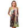 ALAZA Horse Racing Watercolor Women Summer Dresses Casual Sleeveless Sundress with Pockets Tank Dress S view 3