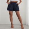 Feiersi Womens Casual Elastic Waist Wide Leg Suit Tailored Shorts Summer Dressy Work Shorts with Pockets(Navy Blue,XX-Large) view 4