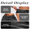 ELLEVEN Women's Cargo Skirt High Stretchy, y2k Mini Jean Skirts for Women Denim Low Waist Cute Skirt with Pocket Black Denim Medium view 4