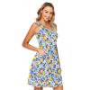 ALAZA Lemon Blue Leaves Women Summer Dresses Casual Sleeveless Sundress with Pockets Tank Dress S view 2