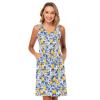 ALAZA Lemon Blue Leaves Women Summer Dresses Casual Sleeveless Sundress with Pockets Tank Dress S view 3