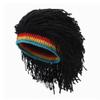 Zonfer Men Knit Hat with Hair Wig Wool Hat Simulation Dirty Braid Warm Knitted Funny Holiday Role Playing Beanie Hat with Dreadlocks view 2