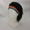 Zonfer Men Knit Hat with Hair Wig Wool Hat Simulation Dirty Braid Warm Knitted Funny Holiday Role Playing Beanie Hat with Dreadlocks view 4