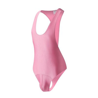 JOCKMAIL Men's Bodysuit Leotard Sexy Mens One-Piece Swimsuit Back One-Piece Tank Top Stretch Swimsuit Singlet Workout (US, Alpha, Medium, Regular, Regular, Pink)