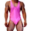 JOCKMAIL Men's Bodysuit Leotard Sexy Mens One-Piece Swimsuit Back One-Piece Tank Top Stretch Swimsuit Singlet Workout (US, Alpha, Medium, Regular, Regular, Pink) view 2