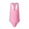 JOCKMAIL Men's Bodysuit Leotard Sexy Mens One-Piece Swimsuit Back One-Piece Tank Top Stretch Swimsuit Singlet Workout (US, Alpha, Medium, Regular, Regular, Pink) view 4