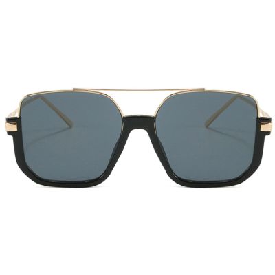 2024 Vintage Oversized Sunglasses Women Retro Big Square Sun Glasses Female UV400 Eyewear N45 (gold black)