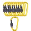 IEBUOBO 10 Pack Aluminum D Ring Key Rings Hiking Clips Locking Carabiner for Hiking Camping Fishing and Outdoor UseClips with Screw Gate Multicolored (Golde) view 2