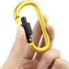 IEBUOBO 10 Pack Aluminum D Ring Key Rings Hiking Clips Locking Carabiner for Hiking Camping Fishing and Outdoor UseClips with Screw Gate Multicolored (Golde) view 3