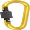 IEBUOBO 10 Pack Aluminum D Ring Key Rings Hiking Clips Locking Carabiner for Hiking Camping Fishing and Outdoor UseClips with Screw Gate Multicolored (Golde) view 4