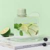 ImnBest Tritan Transparent Flat Water Flask, Slim Square Pocket Bottle, BPA Free/Leak Proof for Travel, Outdoor, Sports (Matcha Green, 320ML) view 2