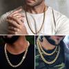 putouzip Miami Cuban Link Chain Set For Men 18K Gold Plated Stainless Steel 6/8mm Curb Bracelet Necklace Diamond Chains view 2