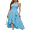 Bbonlinedress Women Blue Cocktail Maxi Prom Wedding Guest Hi Low Ruffled Summer Homecoming Teens Dress Blue L view 1