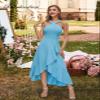 Bbonlinedress Women Blue Cocktail Maxi Prom Wedding Guest Hi Low Ruffled Summer Homecoming Teens Dress Blue L view 2