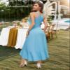 Bbonlinedress Women Blue Cocktail Maxi Prom Wedding Guest Hi Low Ruffled Summer Homecoming Teens Dress Blue L view 3