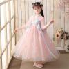 Baby Girls Chinese Traditional New Year Qipao Cheongsam Dress Dragon Print Sleeveless Princess Dress Summer Dress (Pink, 11-12 Years) view 2
